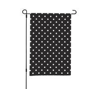 Drapeau de jardin imprimé à pois blancs 30,5 x 45,7 cm, drapeau personnalisé double face pour décoration de jardin extérieur