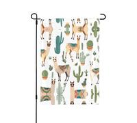 Drapeau de jardin imprimé alpaga lama 12,5"x 18" double face, drapeau extérieur de bienvenue saisonnière pour maison extérieure, printemps, été, automne, décoration de cour