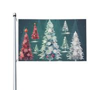 Drapeau de jardin imprimé arbres de Noël, 9,1 x 1,5 m, drapeau extérieur double face, bannière décorative pour extérieur, cour, pelouse, porche, balcon, décoration de jardin