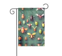 Drapeau de jardin imprimé Atlas des insectes 30,5 x 45,7 cm, chic, vertical, double face, décoration pour toutes les saisons
