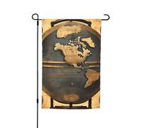 Drapeau de jardin imprimé ballon du monde antique, drapeau de jardin pour décoration de patio, porche ou pelouse