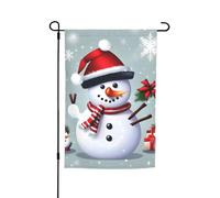 Drapeau de jardin imprimé bonhomme de neige joyeux Noël 30 x 45 cm double face petite toile de jute cour extérieur extérieur décoration d'intérieur