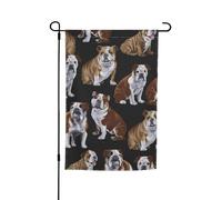 Drapeau de jardin imprimé bouledogues anglais 30,5 x 45,7 cm toutes saisons drapeau extérieur cour décoration pour patios