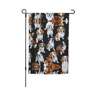 Drapeau de jardin imprimé bouledogues anglais pour pelouse, villa - Drapeau décoratif pour extérieur, cour, maison, terrasse, pelouse