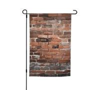 Drapeau de jardin imprimé brique ancienne, 30,5 x 45,7 cm, bannière double face pour extérieur, vacances, cour, porche, terrasse, arrière-cour, décoration printanière et été