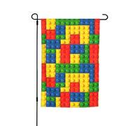 Drapeau de jardin imprimé brique colorée 30,5 x 45,7 cm, décoration extérieure pour cour, patio, porche et pelouse