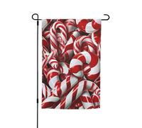 Drapeau de jardin imprimé canne à sucre d'orge 30,5 x 45,7 cm, bannière double face avec motif vibrant résistant à la décoloration pour porche, terrasse, pelouse et décoration d'intérieur saisonnière