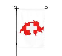 Drapeau de jardin imprimé carte suisse 30,5 x 45,7 cm pour l'extérieur, parfait pour la Saint-Valentin et le printemps