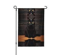 Drapeau de jardin imprimé « Chat sérieux » de 71 x 102 cm, double face, avec œillets amovibles pour fixation sur mât, idéal pour les patios, terrasses et pots de fleurs.
