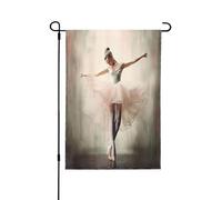Drapeau de jardin imprimé chaussures de ballet 71,1 x 101,6 cm, drapeau de maison double face en polyester pour patio, porche, pelouse, décoration extérieure