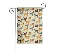 Drapeau de jardin imprimé chiens de chien, drapeaux d'hiver d'extérieur et bannière de cour pour porche, pelouse, jardin, décorations de Noël