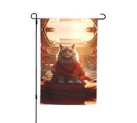 Drapeau de jardin imprimé Cité Interdite et chats - Convient pour balcon, terrasse, pelouse, jardin, fête des mères, Noël, Halloween, décorations de vacances
