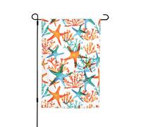 Drapeau de jardin imprimé corail étoile de mer marine 30,5 x 45,7 cm pour décoration extérieure pour cour, patio, porche et pelouse