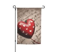 Drapeau de jardin imprimé cœur d'amour 30,5 x 45,7 cm, bannière double face pour extérieur, vacances, cour, porche, terrasse, arrière-cour, décoration printemps été