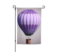 Drapeau de jardin imprimé de ballons à air chaud de lavande, drapeau de jardin extérieur Dernière intervention, décoration de patio pour patio, porche ou drapeau de pelouse