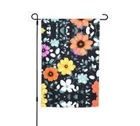 Drapeau de jardin imprimé de belles fleurs colorées (12 x 18 pouces) - Parfait pour les patios, les balcons, les arrière-cours, les pelouses et les jardins