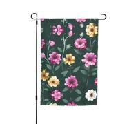 Drapeau de jardin imprimé de belles fleurs violettes (12 x 18 pouces) - Parfait pour les patios, les balcons, les arrière-cours, les pelouses et les jardins