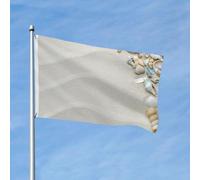 Drapeau de jardin imprimé de coquillages et conques colorées, 152 cm x 91 cm, avec œillets, en polyester double face