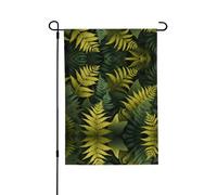 Drapeau de jardin imprimé des fougères florissantes double face (71,1 x 101,6 cm), drapeau de bienvenue pour les fêtes saisonnières et extérieures