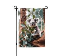 Drapeau de jardin imprimé double face koala de dessin animé (71,1 x 101,6 cm), drapeau de bienvenue pour les vacances saisonnières, décoration extérieure