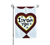 Drapeau de jardin imprimé double face Love Confessions (71,1 x 101,6 cm), drapeau de bienvenue pour les fêtes saisonnières et extérieures