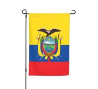 Drapeau de jardin imprimé drapeau de l'Équateur 30,5 x 45,7 cm - Drapeau saisonnier double face pour extérieur, cour, porche, décoration de vacances