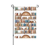 Drapeau de jardin imprimé drôle de collection d'étagères de livres 12,5"x 18" double face, drapeau extérieur de bienvenue saisonnière pour maison extérieure, printemps, été, automne, décoration de cou
