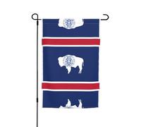 Drapeau de jardin imprimé du drapeau de l'État du Wyoming (12 x 18 pouces) - Parfait pour les patios, les balcons, les arrière-cours, les pelouses et les jardins