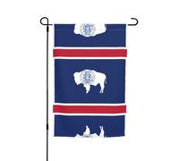 Drapeau de jardin imprimé du drapeau de l'État du Wyoming (12 x 18 pouces) - Parfait pour les patios, les balcons, les arrière-cours, les pelouses et les jardins