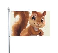 Drapeau de jardin imprimé écureuil de dessin animé - 9,1 x 1,5 m - Double face - Bannière décorative pour extérieur, cour, pelouse, porche, balcon, décoration de jardin