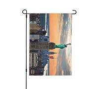 Drapeau de jardin imprimé Empire State Building 71,1 x 101,6 cm double face, drapeau extérieur de bienvenue saisonnière pour maison extérieure, printemps, été, automne, décoration de cour
