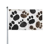 Drapeau de jardin imprimé empreintes de pattes d'animaux - 0,9 x 1,5 m - Drapeau d'extérieur double face - Bannière décorative pour extérieur, cour, pelouse, porche, balcon, décoration de jardin