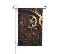 Drapeau de jardin imprimé engrenages steampunk cool - Bannière double face de 30,5 x 45,7 cm avec motif vibrant résistant à la décoloration pour porche, terrasse, pelouse et décoration d'intérieur