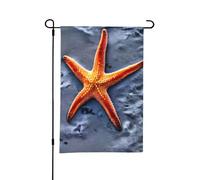 Drapeau de jardin imprimé étoile de mer de plage 30,5 x 45,7 cm pour l'extérieur, parfait pour la Saint-Valentin et le printemps