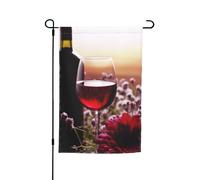 Drapeau de jardin imprimé fleur de vin rouge 30,5 x 45,7 cm, bannière double face pour extérieur, vacances, cour, porche, terrasse, arrière-cour, décoration printemps-été