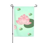 Drapeau de jardin imprimé fleurs de lotus attendant de fleurir 30,5 x 45,7 cm - Drapeau saisonnier double face pour cour, porche, décoration de vacances