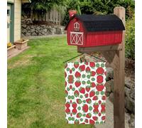 Drapeau de jardin imprimé fraise double face pour décorations extérieures