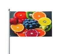 Drapeau de jardin imprimé fruits arc-en-ciel, bannière décorative extérieure, pelouse, maison, terrasse et mur