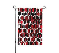 Drapeau de jardin imprimé géométrique abstrait 30,5 x 45,7 cm, drapeau personnalisé double face pour décoration de jardin extérieur