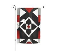 Drapeau de jardin imprimé géométrique abstrait, drapeau de jardin double face, décoration de petite cour, drapeau de plage d'été, drapeau de jardin