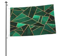 Drapeau de jardin imprimé géométrique noir et doré 61 x 90 cm