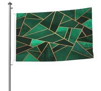 Drapeau de jardin imprimé géométrique noir et doré de 1,5 x 2,4 m pour festival, maison, extérieur, décoration de Pâques en tissu