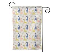 Drapeau de jardin imprimé girafe mignon double face vertical bienvenue cour bannière 71 x 101,6 cm décoration extérieure