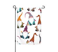 Drapeau de jardin imprimé gnomes de Noël, drapeau de jardin double face pour petite cour, décoration d'été, plage, jardin