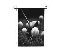 Drapeau de jardin imprimé golf noir et blanc 71,1 x 101,6 cm, drapeau de maison double face en polyester pour patio, porche, pelouse, décoration extérieure