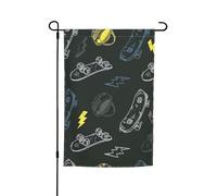 Drapeau de jardin imprimé graffiti skateboard 30,5 x 45,7 cm toutes saisons drapeau extérieur cour décoration pour patios