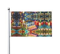 Drapeau de jardin imprimé « Happy Birthday », 91,4 x 152,4 cm, adapté pour les pelouses, balcons, terrasses, intérieur et extérieur, avec œillets métalliques, mât non inclus.