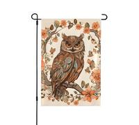 Drapeau de jardin imprimé hibou croyances 12,5 'x 18' double face, drapeau extérieur de cour de bienvenue saisonnière pour la maison extérieure printemps été automne drapeau décoration de cour