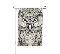 Drapeau de jardin imprimé hiboux et oiseaux - Drapeau de maison - Drapeau d'extérieur - Décoration de vacances - 30,5 x 45,7 cm