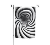 Drapeau de jardin imprimé illusion d'optique en spirale 30,5 x 45,7 cm - Drapeaux saisonniers double face pour cour, porche, décoration de fête
